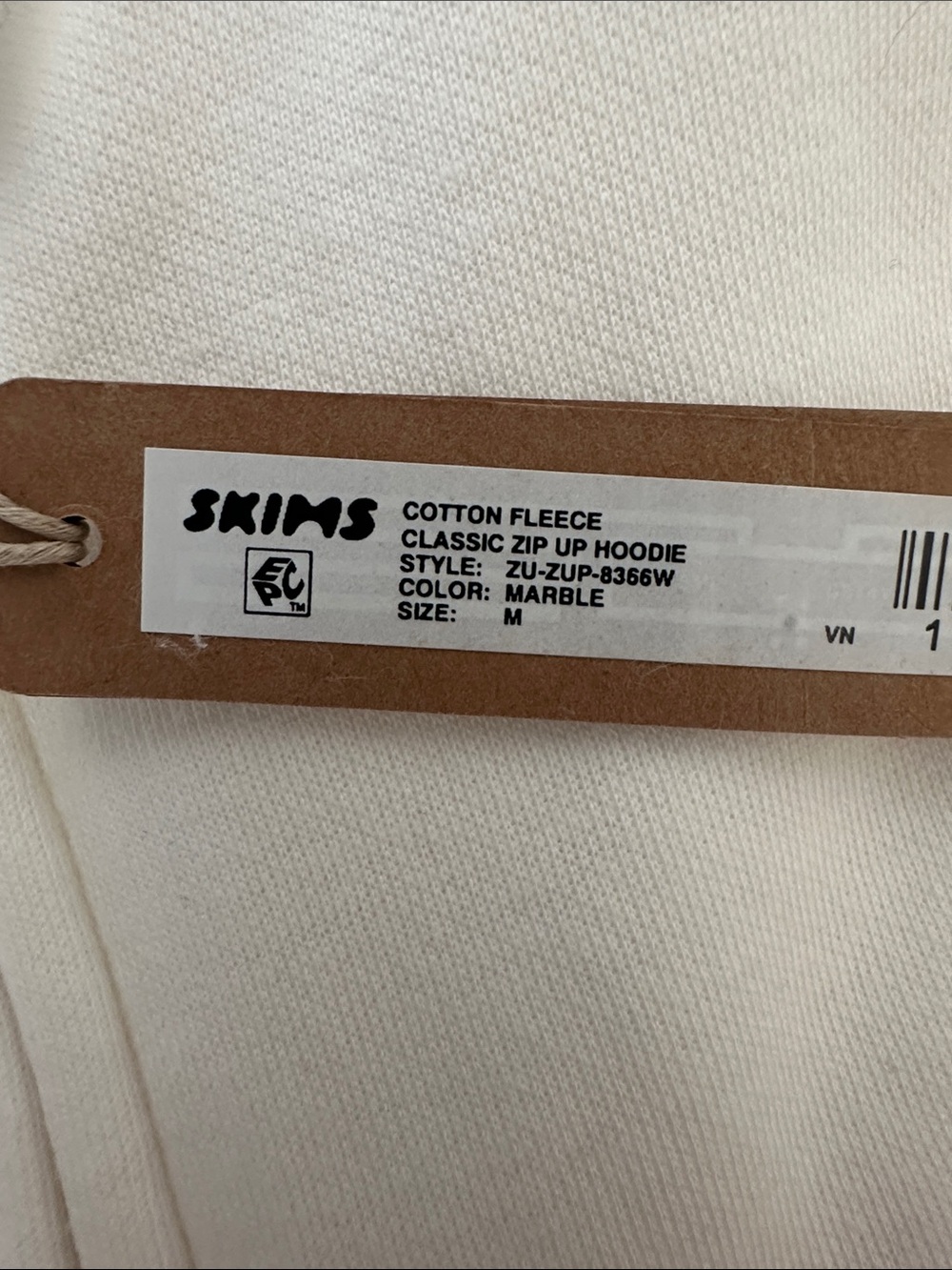 SKIMS Cotton Fleece Classic Hoodie in Marble NWT - Picture 2 of 2